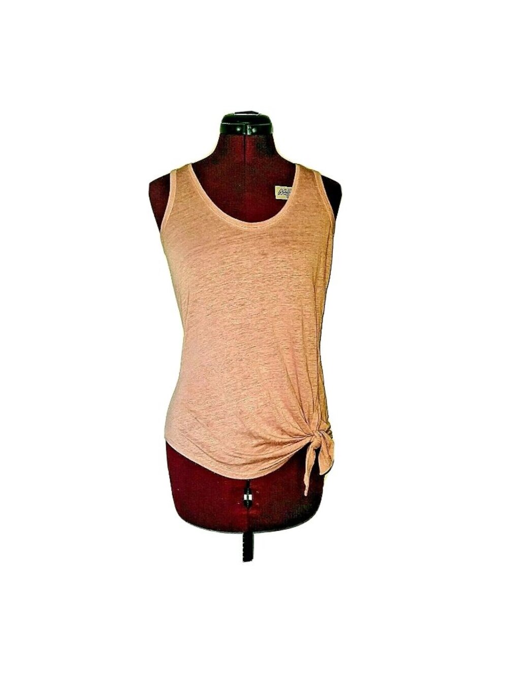 Stella & Dot Lido Tank Top Women’s Size XS Blush Pink Linen Blend Side Tie
